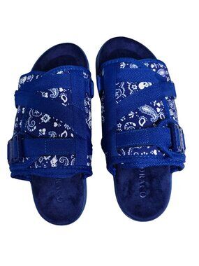 DRACO Slides Mens Shoes Size 10.5, 11, 11.5 Blue Sandals Bandana + Bag NEW
